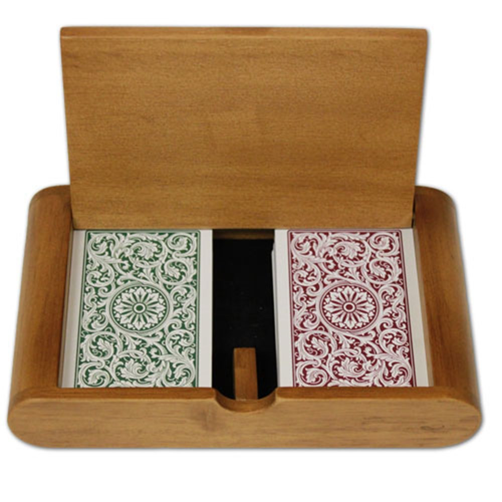 Copag Wooden Box Set w/ 1546 GB Jumbo Index/Wide Poker Size
