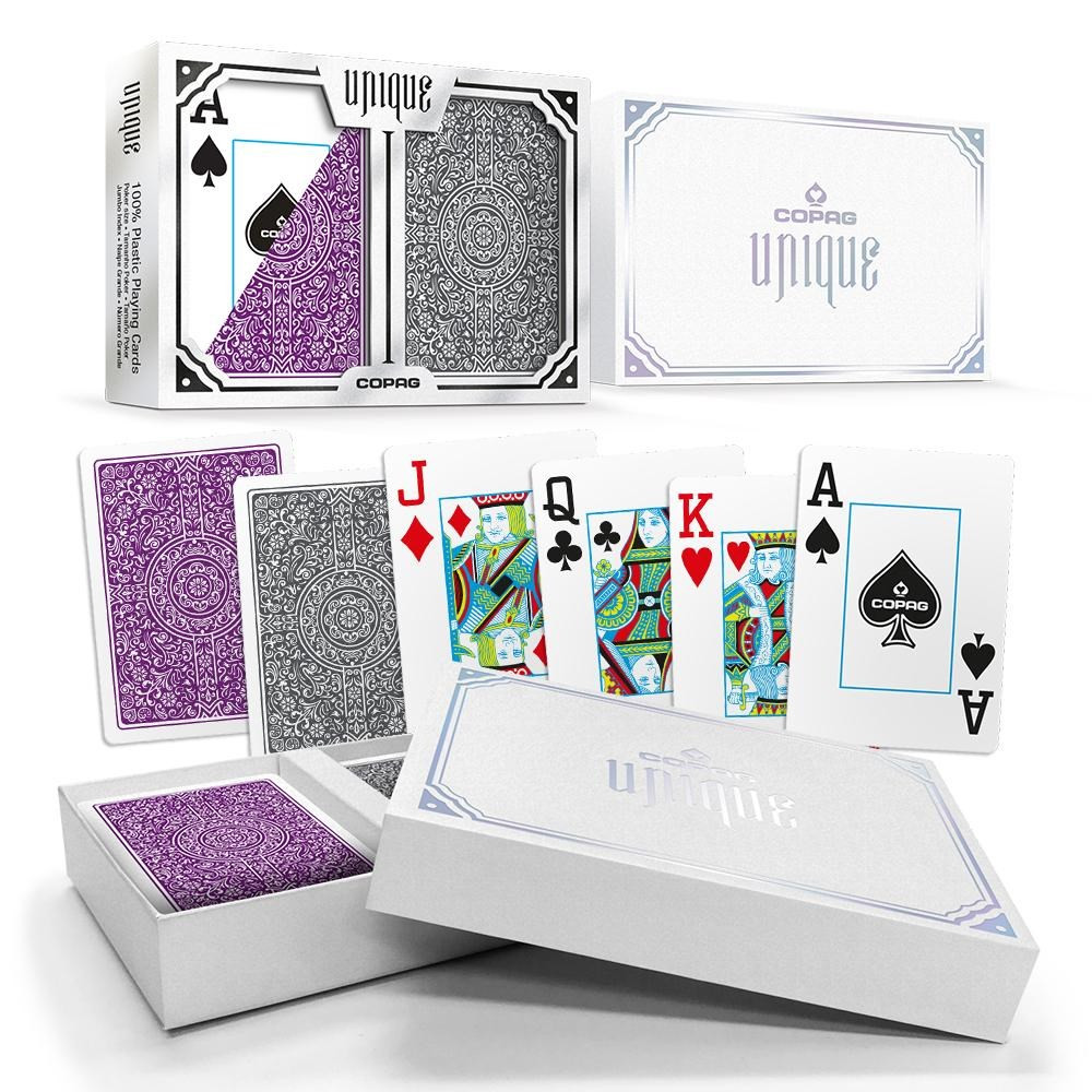 Copag Unique Purple/Grey, Poker Size, Jumbo Index