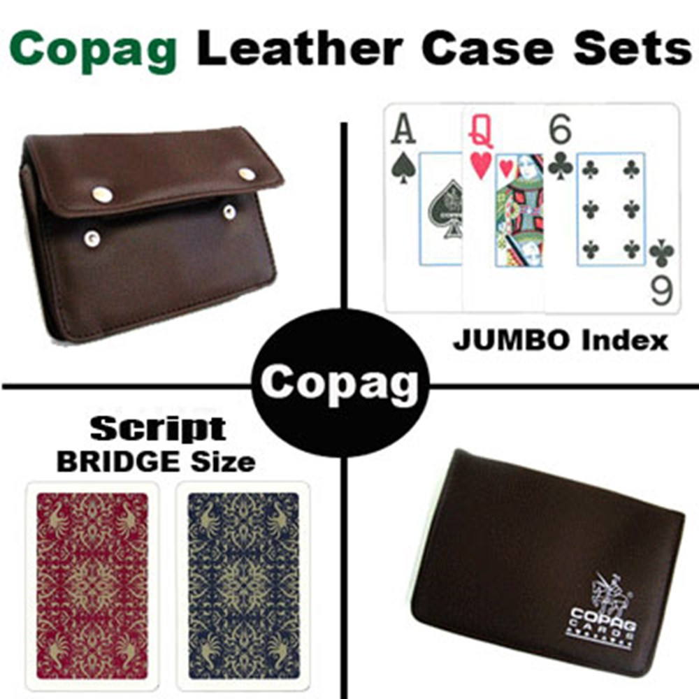 Copag Script Bridge Size Jumbo Index Leather Case