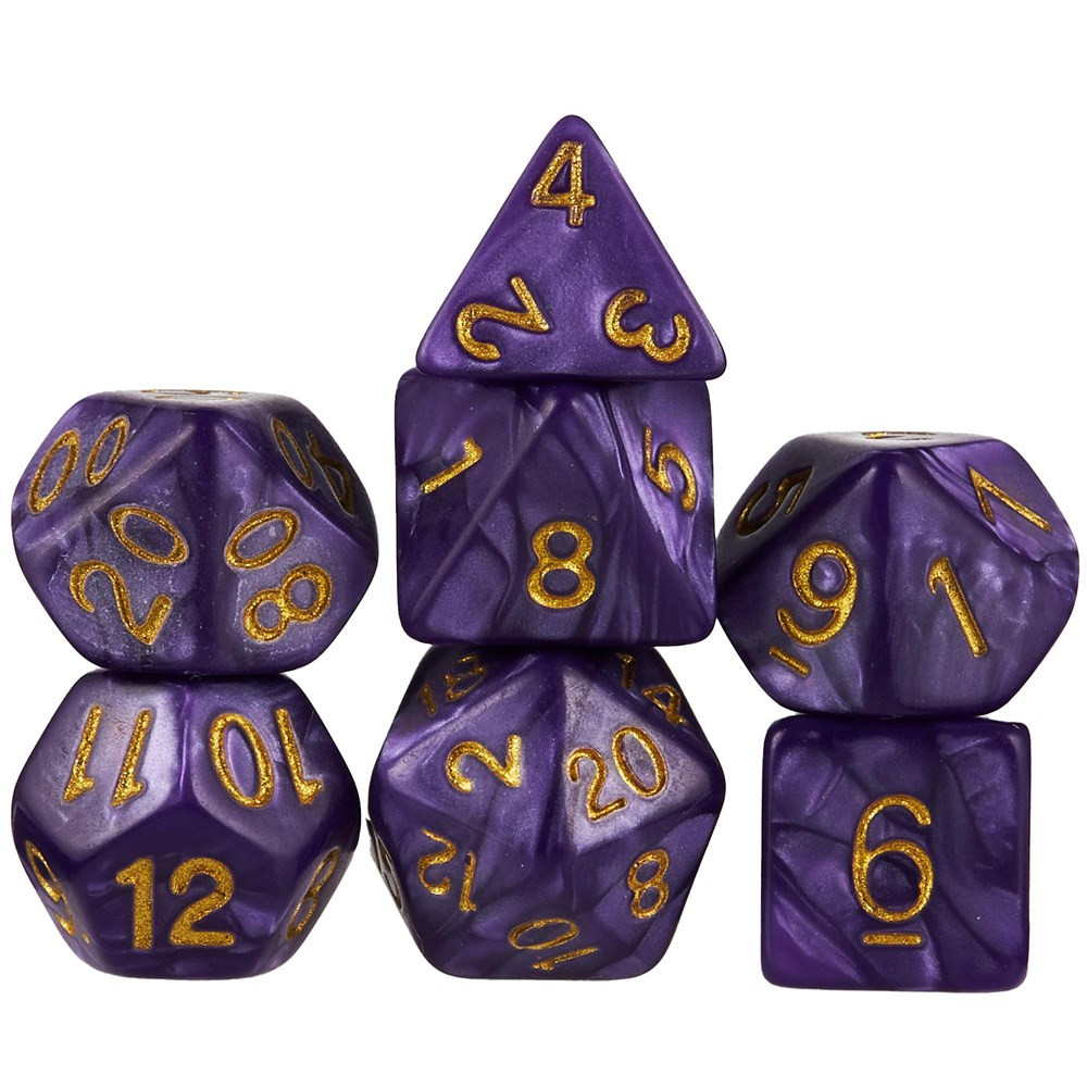 Set of 7 Polyhedral Dice, Lucid Dreams