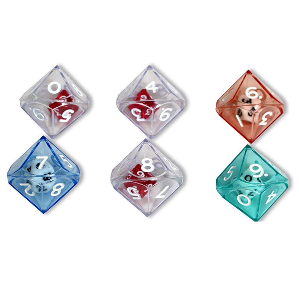KOP12618 - 10 Sided Double Dice Set Of 6 in Dice