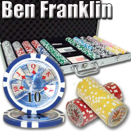 Ben Franklin 14 Gram 750pc Poker Chip Set w/Aluminum Case