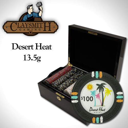 Desert Heat 500pc Poker Chip Set w/Mahogany Case