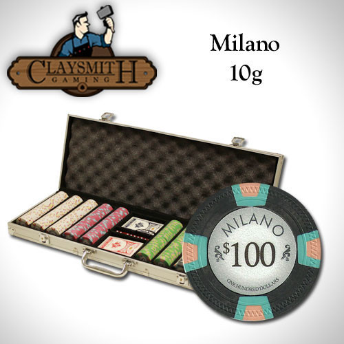 Claysmith Milano 500pc Poker Chip Set w/Aluminum Case