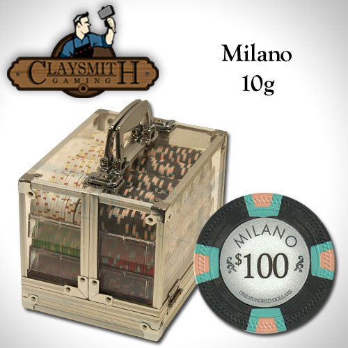 Claysmith Milano 600pc Poker Chip Set w/Acrylic Case