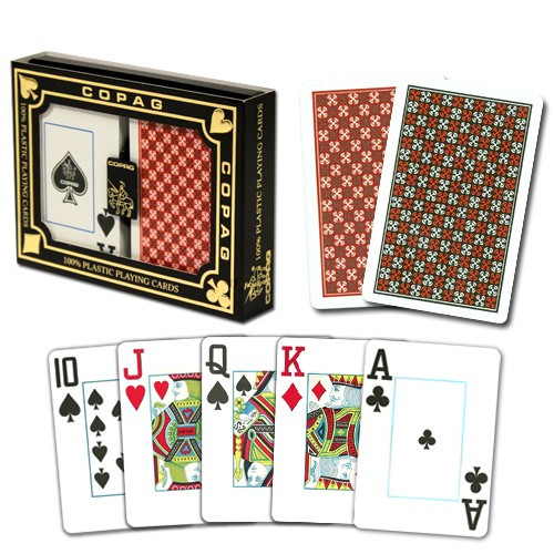 COPAG Master Plastic Playing Cards, Red/Black, Bridge Size, Jumbo Index