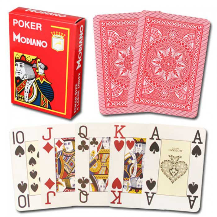 Modiano Cristallo Red Plastic Playing Cards