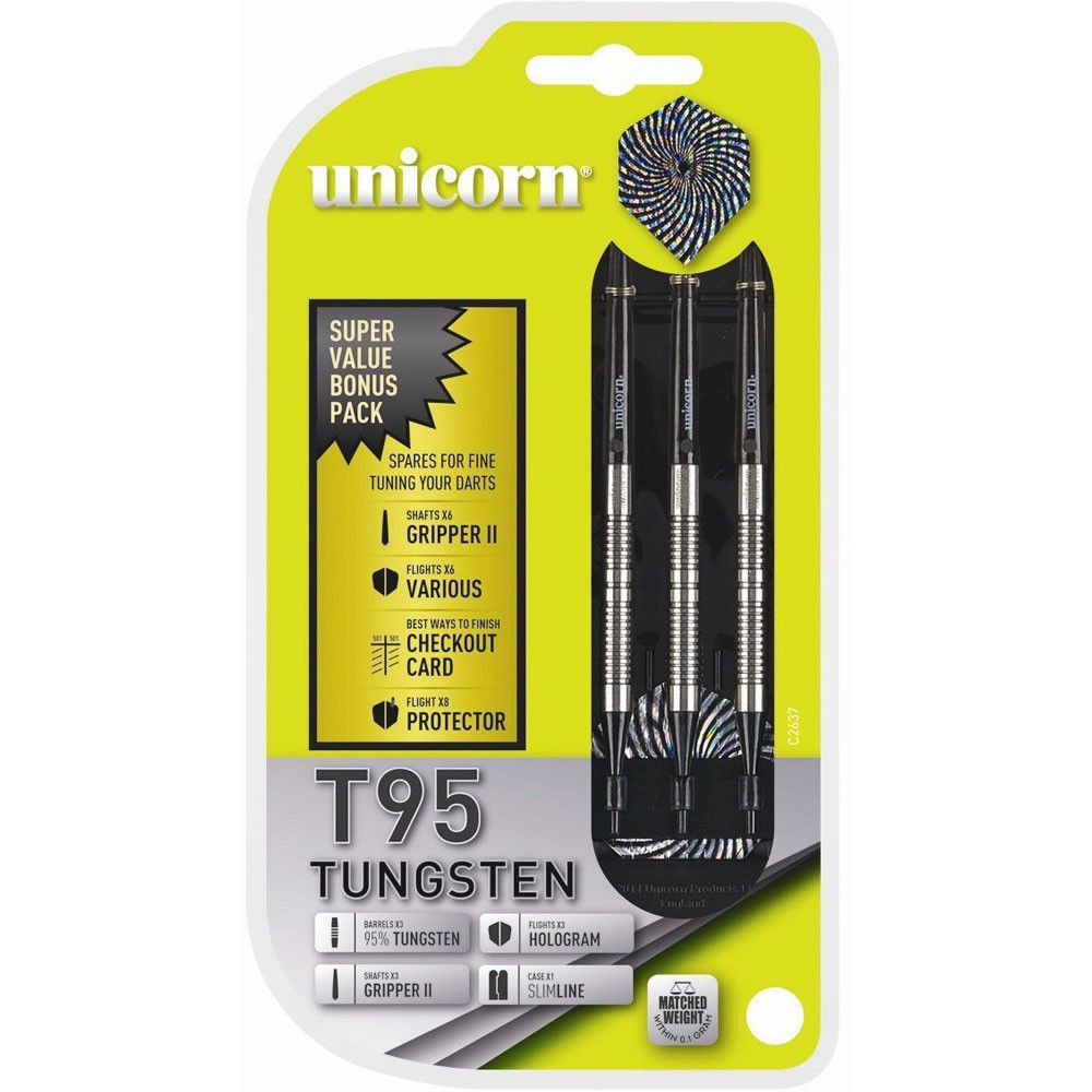 95 Percent Tungsten Darts 27 g Green Unicorn Core XL T95 