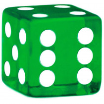 19mm Rounded Dice, Green