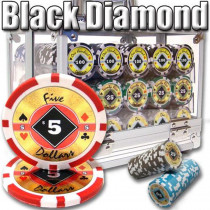 600 Ct. Black Diamond Poker Chip 14 gram - Acrylic Case
