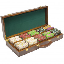 500Ct 13.5g 'The Mint' Poker Chip Set in Walnut Case by Claysmith Gaming