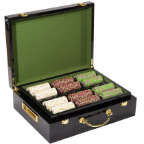 Claysmith Gaming 500-Count 'Rock & Roll' 13.5 Gram Poker Chip Set in Hi Gloss Wooden Case