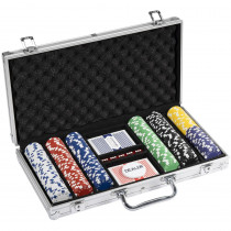 300 Ct Striped Dice 11.5 Gram Poker Chip Set w/ Aluminum Case
