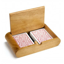 2 Deck (Poker and Bridge Size) Wooden Card Box