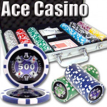 Ace Casino 14 Gram 300pc Poker Chip Set w/Aluminum Case