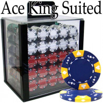 Ace King Suited 1000pc Poker Chip Set w/Acrylic Case