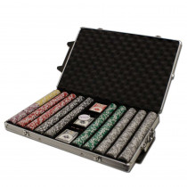 Ace King Suited 1000pc Poker Chip Set w/Rolling Aluminum Case