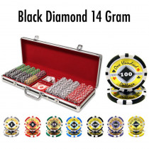 Black Diamond 14 Gram 500pc Poker Chip Set w/Black Aluminum Casel