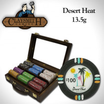 Desert Heat 300pc Poker Chip Set w/Walnut Case