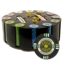 Gold Rush 300pc Poker Chip Set w/Wooden Carousel