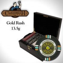 Gold Rush 500pc Poker Chip Set w/Mahogany Case