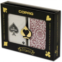 COPAG Plastic Playing Cards, Green/Burgundy, Bridge Regular