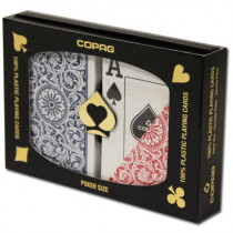 COPAG Plastic Playing Cards, Red/Blue, Poker Jumbo