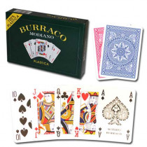 Modiano Burraco Plastic Playing Cards, Red/Blue, 4 PIP Index