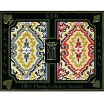 KEM Paisley Red/Blue Plastic Playing Cards