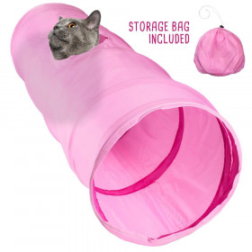 20 Pink Krinkle Cat Tunnel with Peek Hole and Storage Bag"
