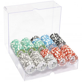 200 Ct 13.5 gram Yin Yang Poker Chips & Acrylic Tray