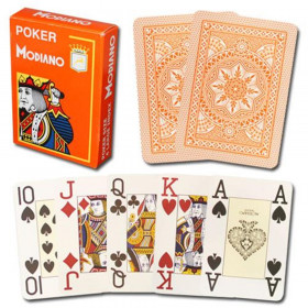 Modiano Cristallo Poker Size, 4 PIP Jumbo Orange