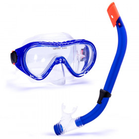 Junior Semi-Dry Diving & Snorkel Set -  Blue