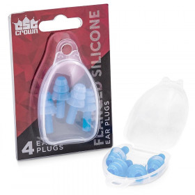Blue Silicone Ear Plugs -  4-pack with Case