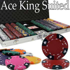 100 14 gr Clay Tri-Color Ace/King Custom Poker Chips