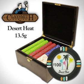 Desert Heat 750pc Poker Chip Set w/Mahogany Case