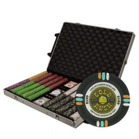 Gold Rush 1000pc Poker Chip Set w/Rolling Aluminum Case