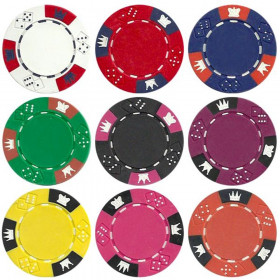 Crown & Dice 3 Tone 14 gram Poker Chips (25 Pack)