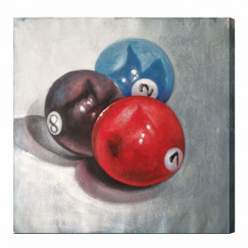 Billiard Balls 2-7-8 Oil Painting on Canvas