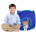 Blue Pop-Up Cat Play Cube with Storage Bag