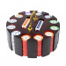 300 Ct Scroll 10 Gram Ceramic Poker Chip Set w/Wooden Carousel
