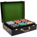 500 Ct Striped Dice Poker Chip Set w/ High Gloss Wooden Case