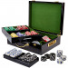 500 Ct Striped Dice Poker Chip Set w/ High Gloss Wooden Case