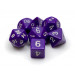 7 Die Polyhedral Dice Set  in Velvet Pouch-Opaque Purple