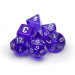 7 Die Polyhedral Dice Set in Velvet Pouch-Translucent Purple