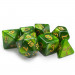 7 Die Polyhedral Set in Velvet Pouch, Jade Oil