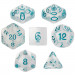 Set of 7 Dice - Northwind Breeze - Clear with Blue Paint