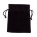 Medium 3in x 4in Plain Black Velour Pouch with Drawstring