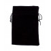 Large 7in x 5in Plain Black Velour Pouch With Drawstring