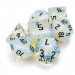 Set of 7 Handmade Stone Polyhedral Dice, Opalite